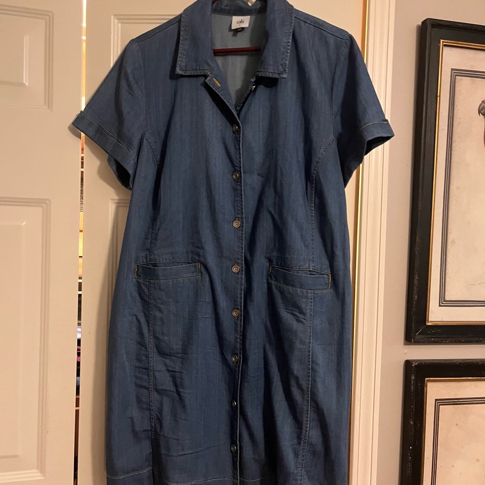 CAbi Dark Blue Button-Down Midi Dress